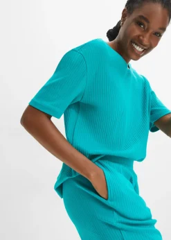 bonprix bonprix Pijama loungewear de canalé con culotte Esmeralda Online