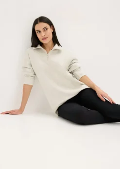 bonprix bonprix Pijama tipo sudadera con leggings natural jaspeado-negro Online