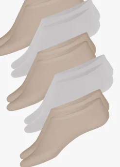 bonprix bonprix Pinkies de poliéster (5 unidades) Beige tiza + plata mate Clearance