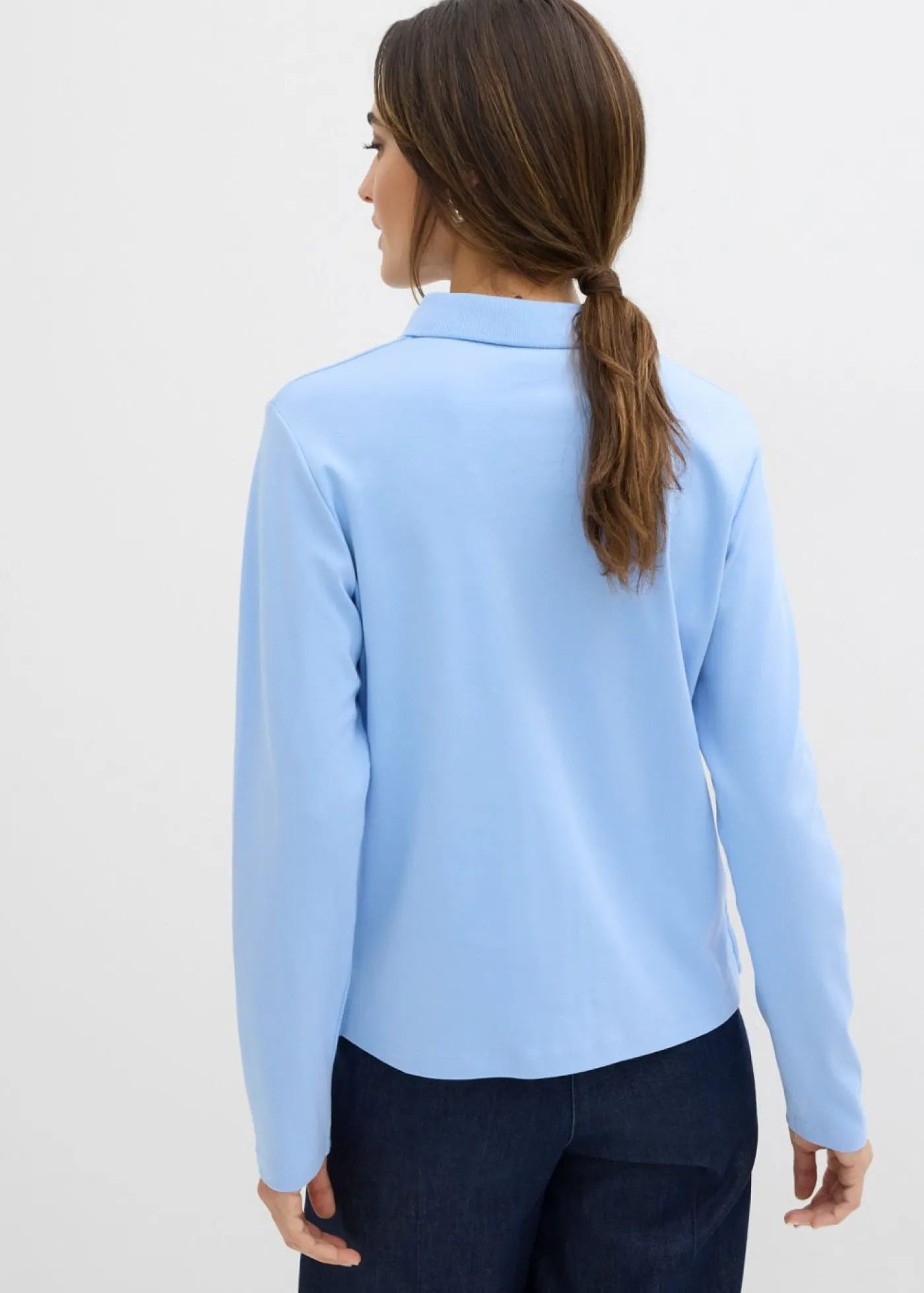 bonprix bonprix Polo de algodón orgánico pesado Azul perla Sale