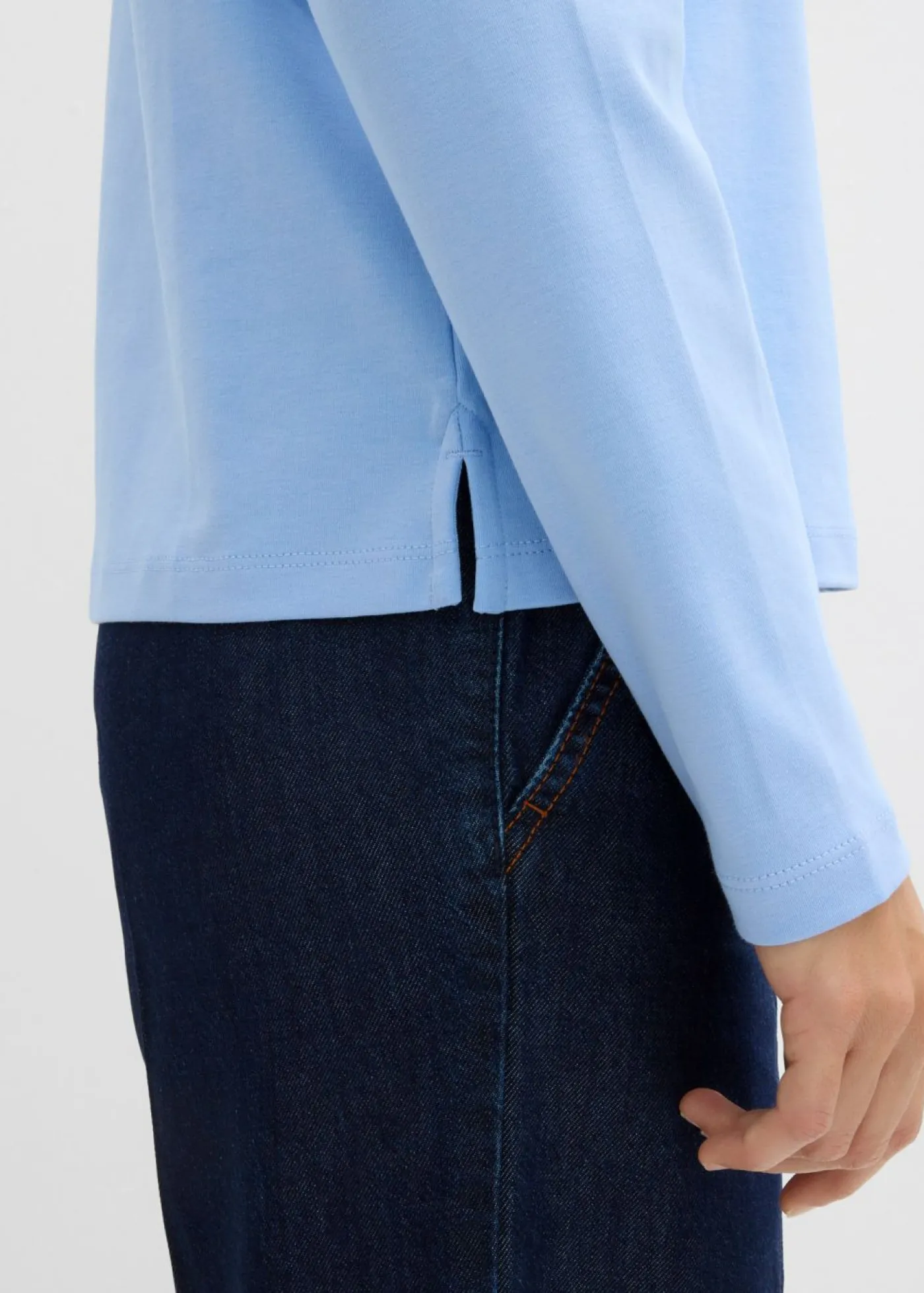bonprix bonprix Polo de algodón orgánico pesado Azul perla Sale