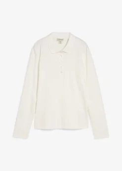 bonprix bonprix Polo de algodón orgánico pesado Blanco lana