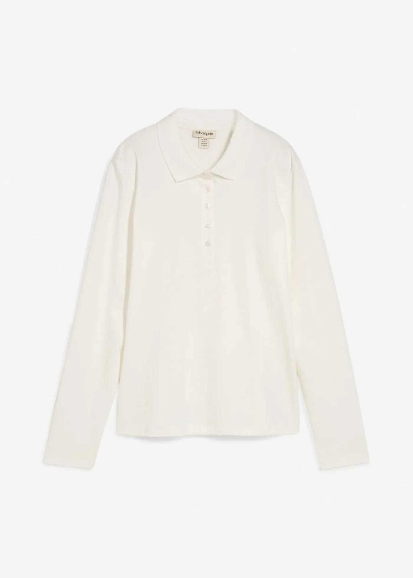 bonprix bonprix Polo de algodón orgánico pesado Blanco lana