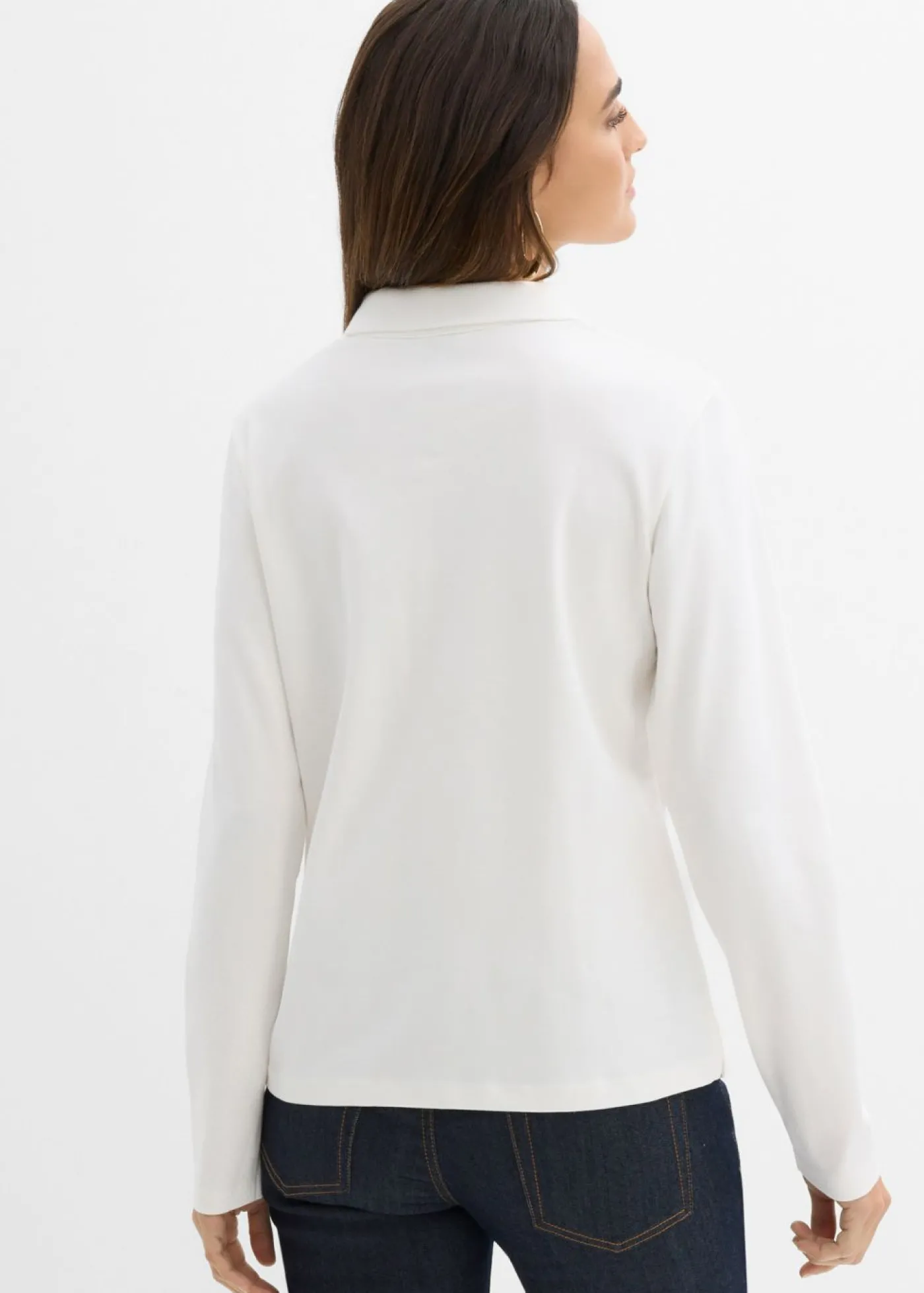 bonprix bonprix Polo de algodón orgánico pesado Blanco lana