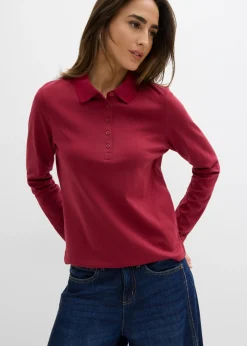 bonprix bonprix Polo de algodón orgánico pesado Rojo Sale