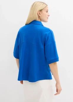bonprix bonprix Polo de algodón orgánico puro Azul ártico Discount