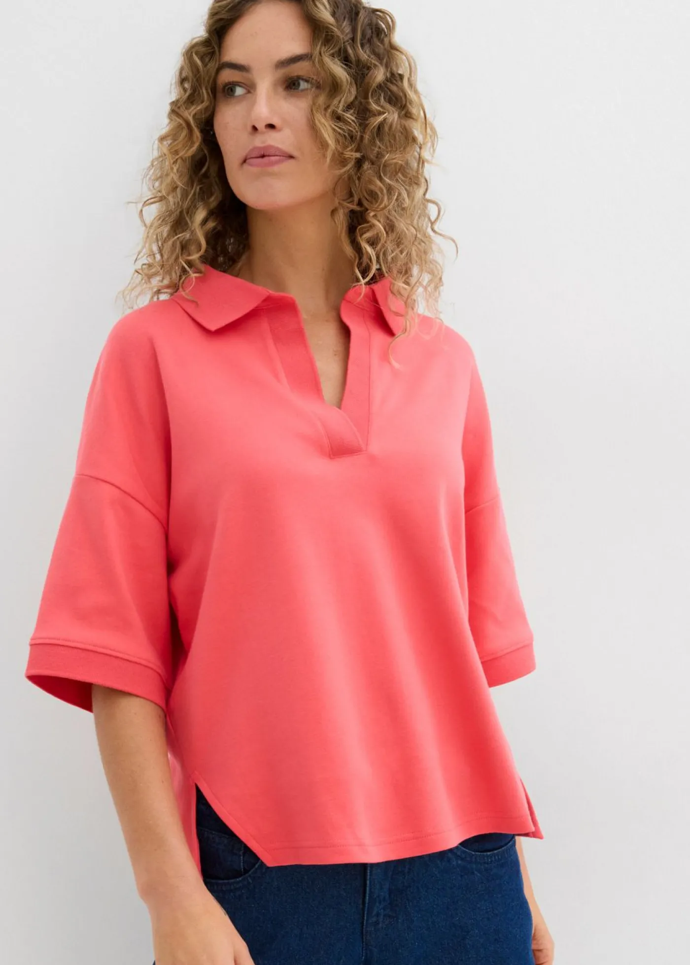 bonprix bonprix Polo de algodón orgánico puro rosa paraíso Sale