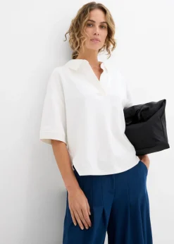 bonprix bonprix Polo de algodón orgánico puro Blanco lana Outlet