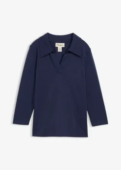 bonprix bonprix Polo de algodón orgánico puro Azul marino Online