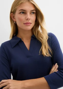 bonprix bonprix Polo de algodón orgánico puro Azul marino Online