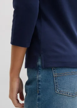 bonprix bonprix Polo de algodón orgánico puro Azul marino Online