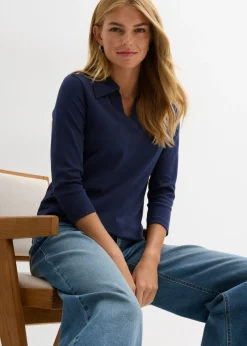 bonprix bonprix Polo de algodón orgánico puro Azul marino Online