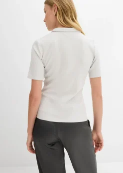 bonprix bonprix Polo de mezcla de viscosa plata jaspeado Discount