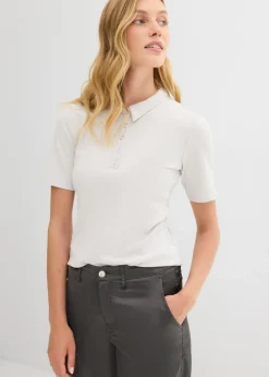 bonprix bonprix Polo de mezcla de viscosa plata jaspeado Discount