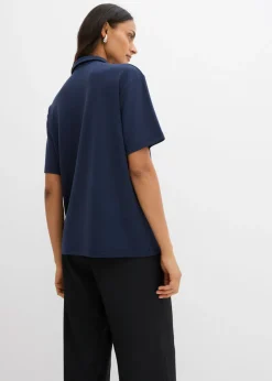 bonprix bonprix Polo de mezcla de viscosa Azul marino Best