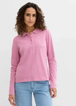 bonprix bonprix Polo de piqué de algodón ecológico puro Malva Outlet