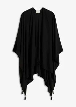 bonprix bonprix Poncho de verano de viscosa pura Negro New
