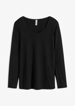 bonprix bonprix Prenda superior de pijama de viscosa Negro Hot