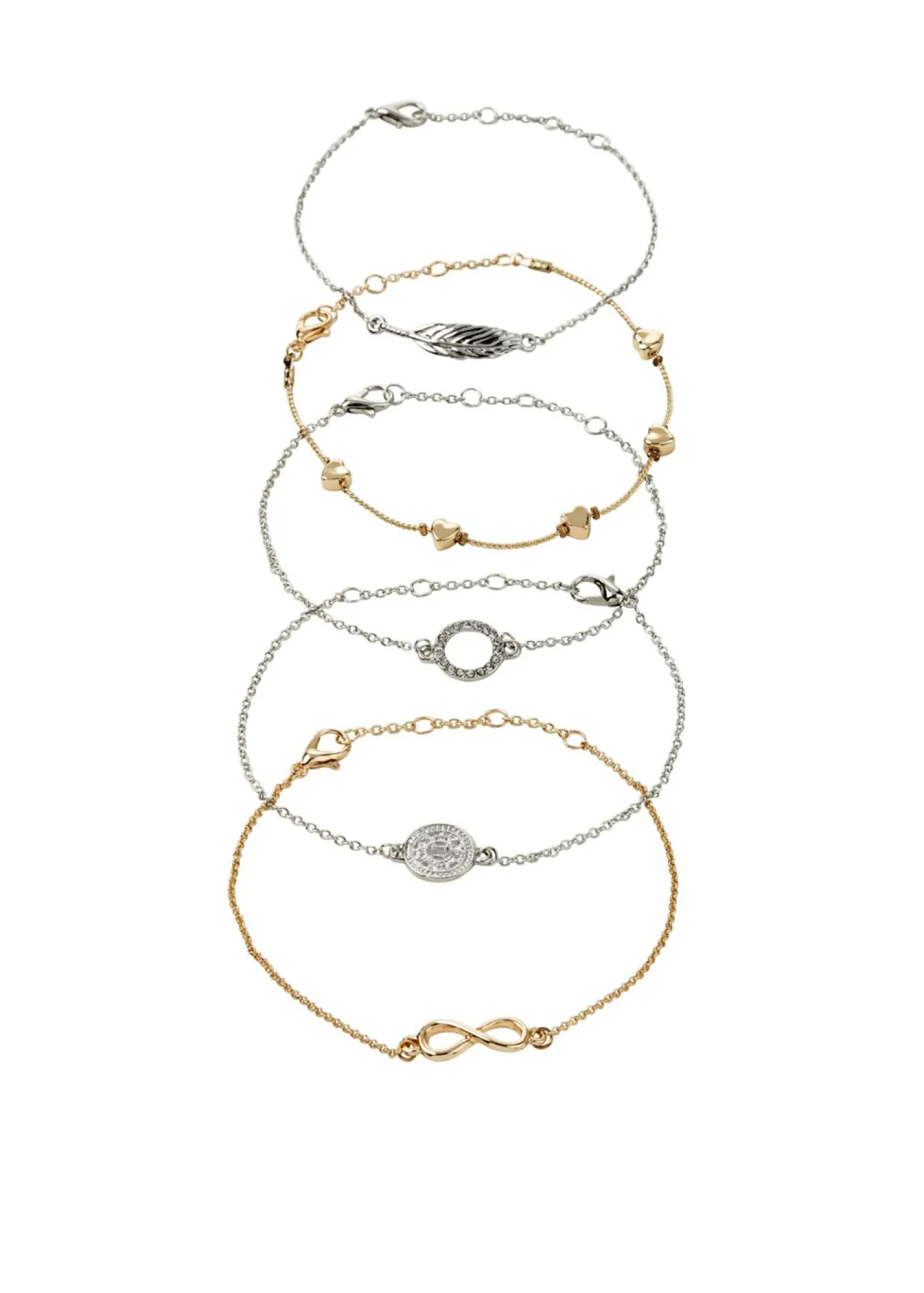 bonprix bonprix Pulseras (5 unidades) gris plata / oro metálico Hot