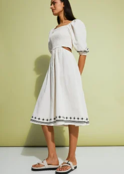 bonprix bonprix Sandalias de dedo con suela perfilada Blanco-crema Outlet