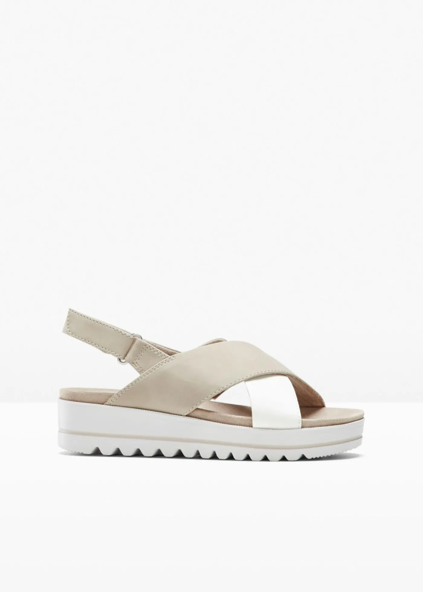 bonprix Jana Sandalias Jana en ancho cómodo taupe + blanco Hot