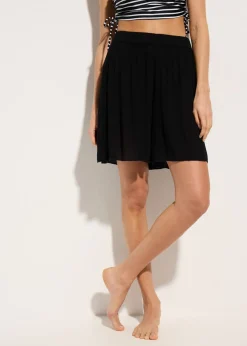bonprix bonprix Short de playa de viscosa fluida Negro New