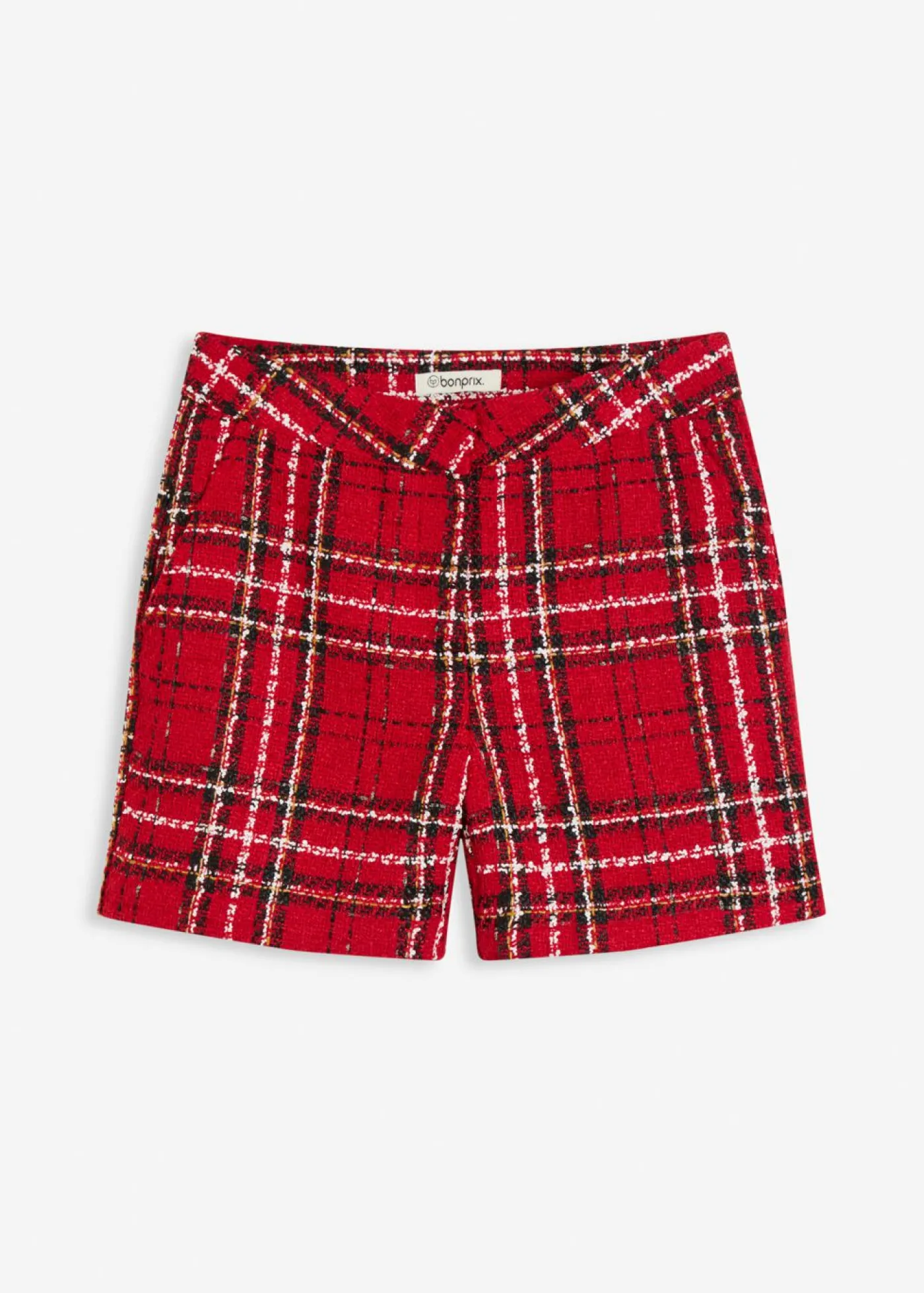 bonprix bonprix Shorts de bouclé Rojo-negro de cuadros Best