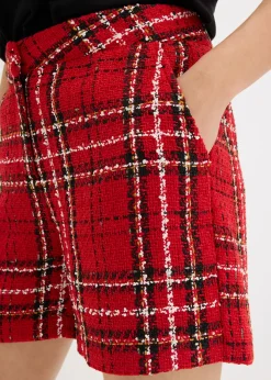 bonprix bonprix Shorts de bouclé Rojo-negro de cuadros Best