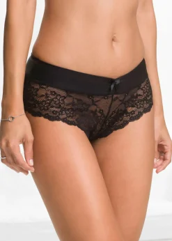 bonprix bonprix Shorts de encaje transparente Negro Clearance