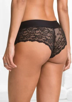 bonprix bonprix Shorts de encaje transparente Negro Clearance
