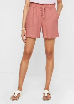 bonprix bonprix Shorts paperbag con lino Rosa ahumado Best