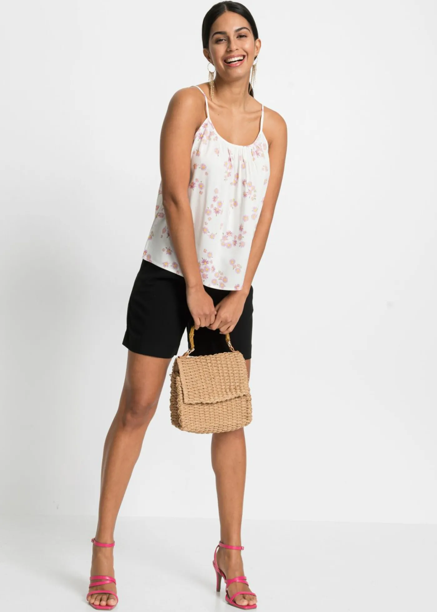 bonprix bonprix Shorts sin cierre de viscosa Negro