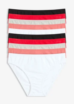 bonprix bonprix Slip (10 unidades) negro-rosa coral-gris claro jaspeado-rojo salsa-blanco Clearance