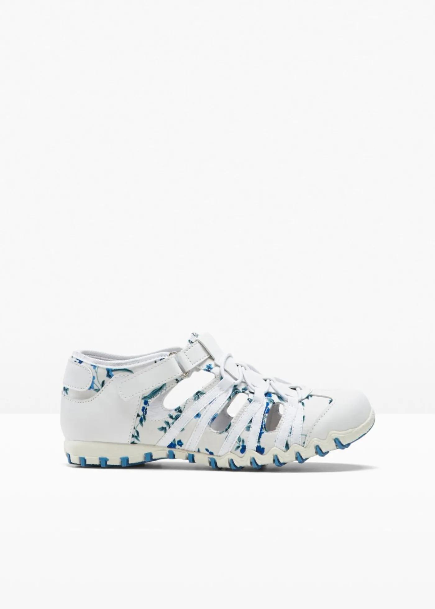 bonprix bonprix Slippers con suela perfilada blanco-azul pálido con flores Discount
