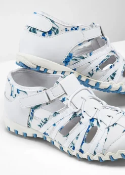 bonprix bonprix Slippers con suela perfilada blanco-azul pálido con flores Discount