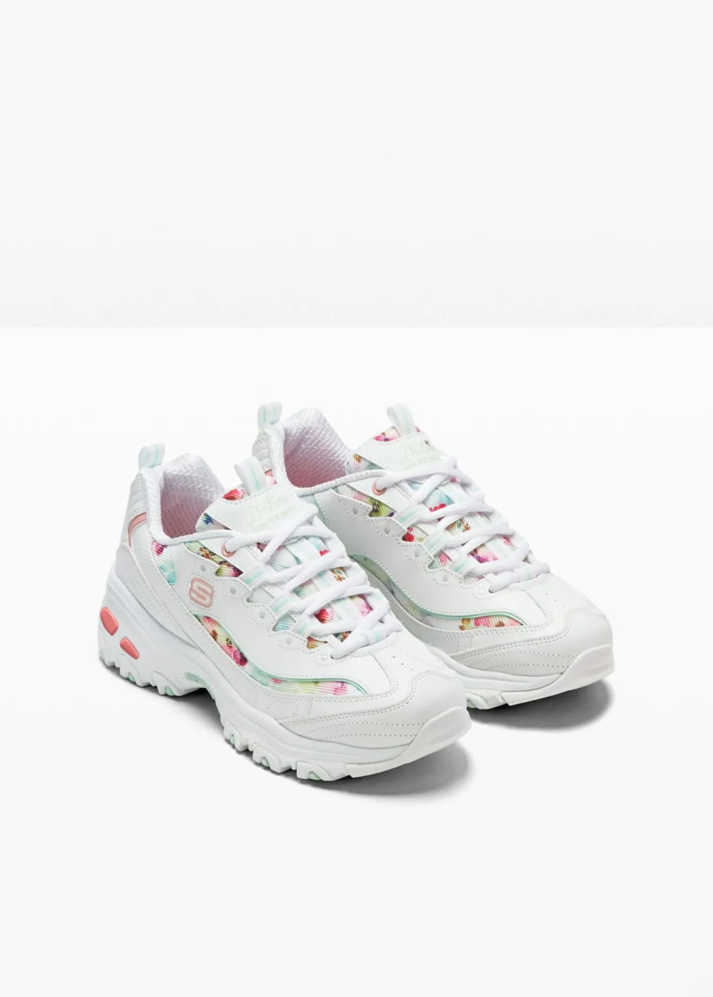 bonprix Skechers Sneakers bajos Blanco de flores Outlet