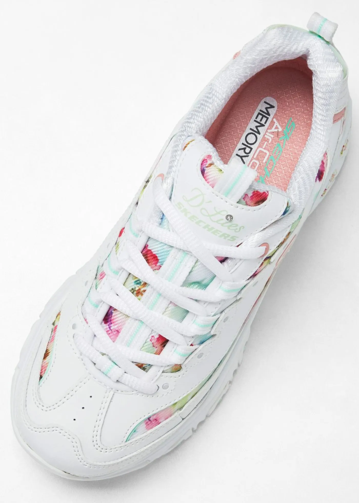 bonprix Skechers Sneakers bajos Blanco de flores Outlet