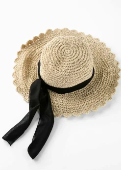 bonprix bonprix Sombrero de fibra de papel Natural-negro Hot