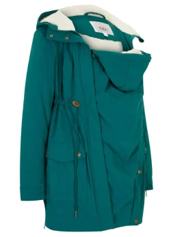 bonprix bonprix Suave chaqueta premamá/de porteo 3 en 1 verde, brillante Outlet