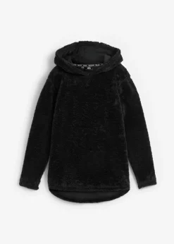 bonprix bonprix Suave jersey polar largo con corte holgado Negro Discount