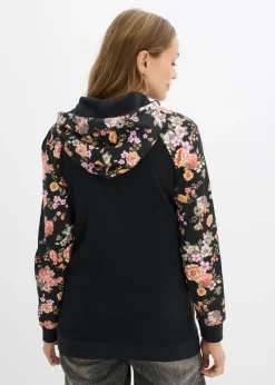 bonprix bonprix Suave sudadera premamá/de lactancia 2 en 1 Negro de flores Discount