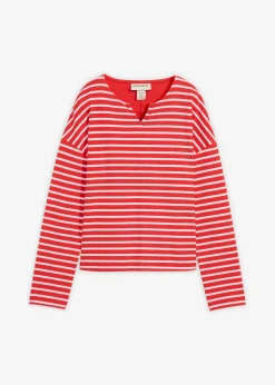 bonprix bonprix Sudadera fresa-blanco con rayas Outlet