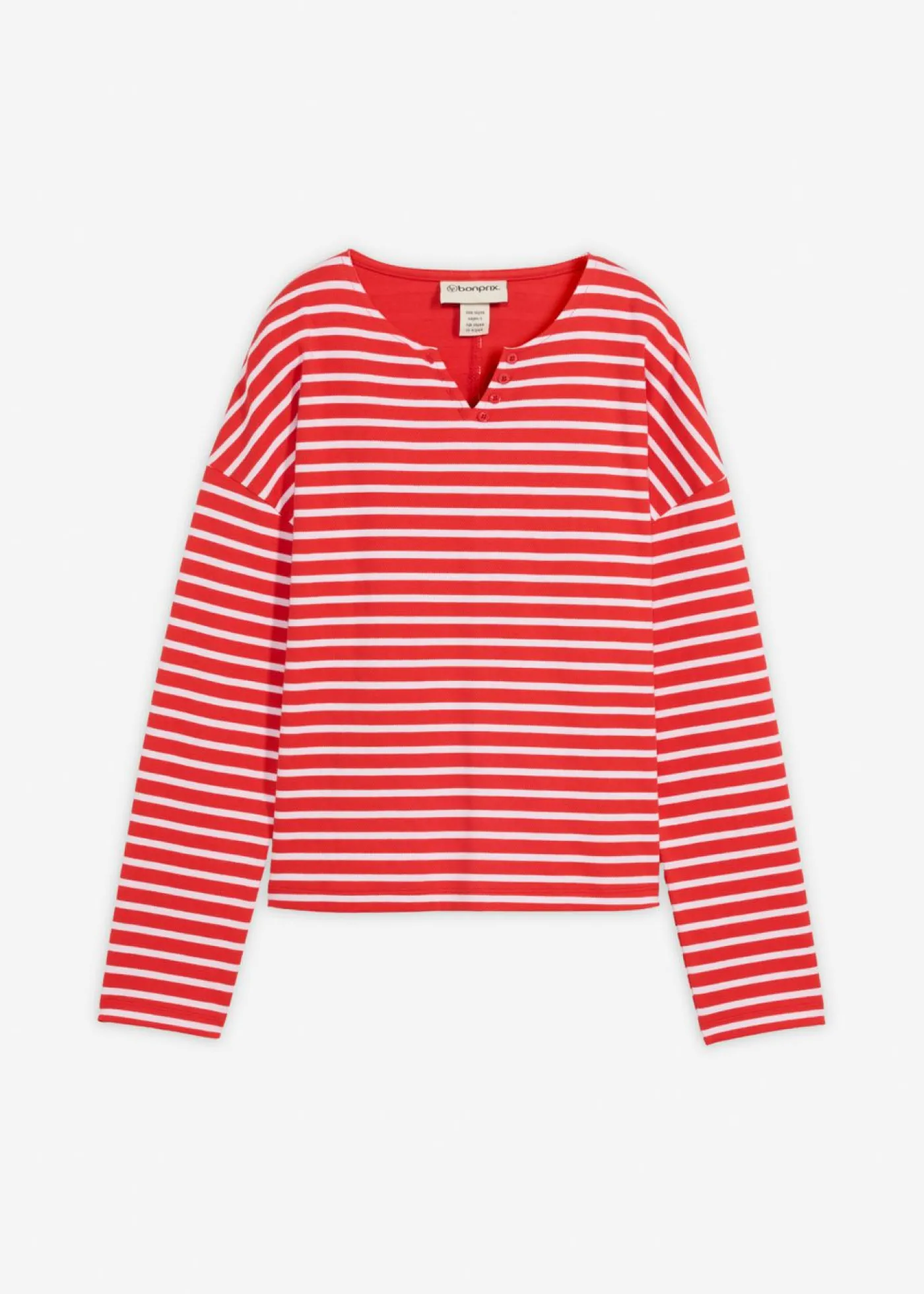 bonprix bonprix Sudadera fresa-blanco con rayas Outlet