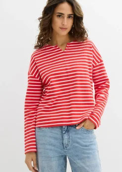 bonprix bonprix Sudadera fresa-blanco con rayas Outlet
