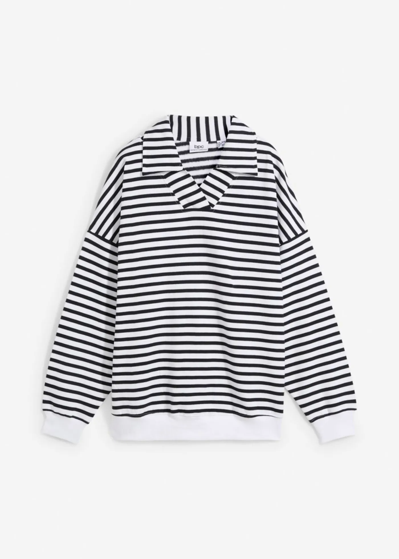 bonprix bonprix Sudadera blanco-negro con rayas Sale