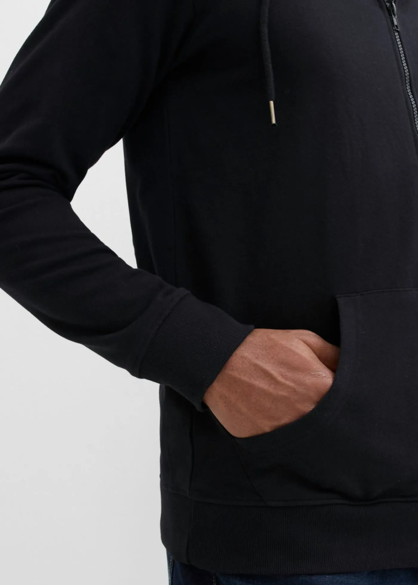 bonprix bonprix Sudadera 2 en 1 de algodón suave con capucha para hombres Negro New