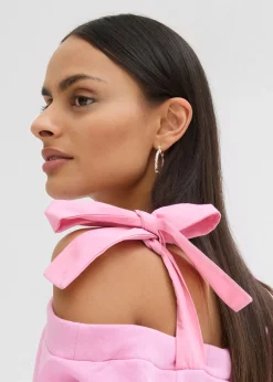 bonprix bonprix Sudadera ancha con un hombro al descubierto rosa orquídea Discount