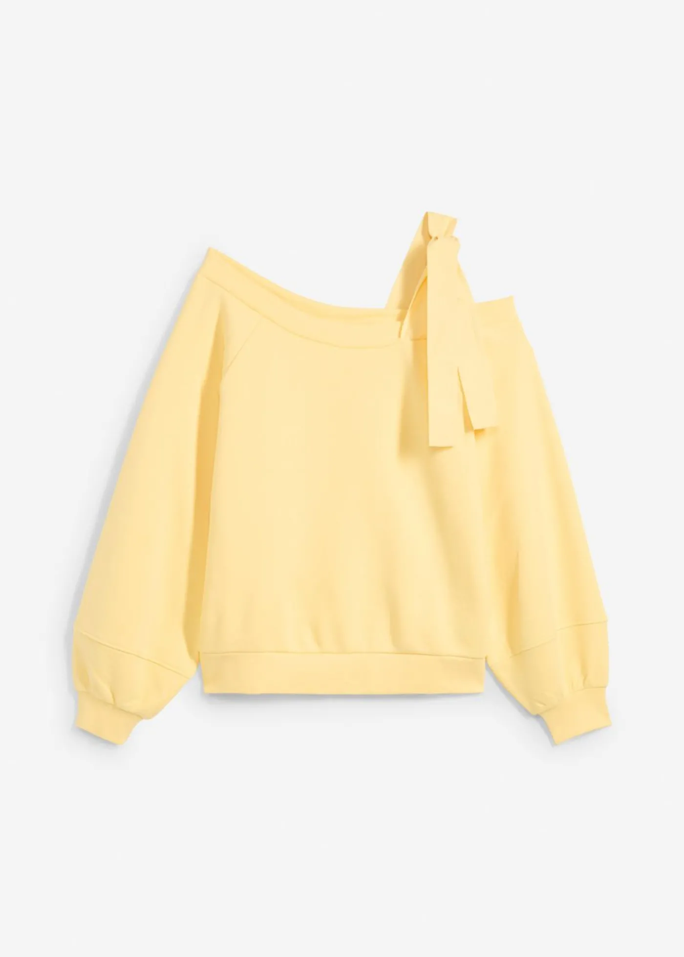 bonprix bonprix Sudadera ancha con un hombro al descubierto Amarillo claro Hot