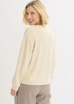 bonprix bonprix Sudadera con aplicación Arena claro Online