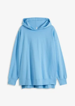 bonprix bonprix Sudadera con capucha de algodón puro azul bebé Online